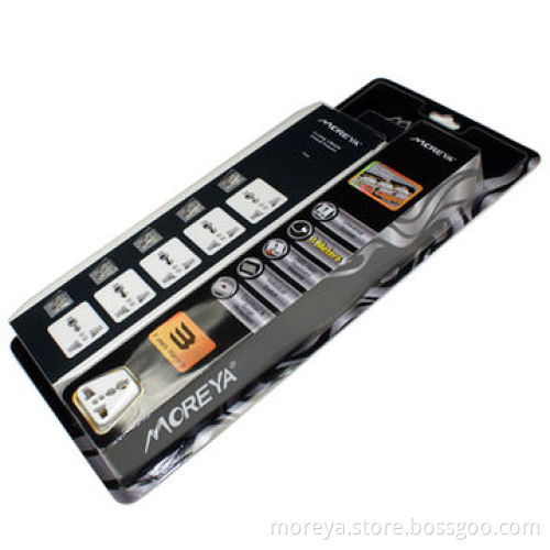 Power strip with universal standard, with 5 individual socket outlet switches, overload protectionNew